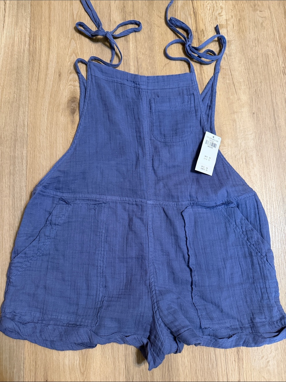 Abercrombie & Fitch Blue Tie-Shoulder One-Piece Romper New With Tags